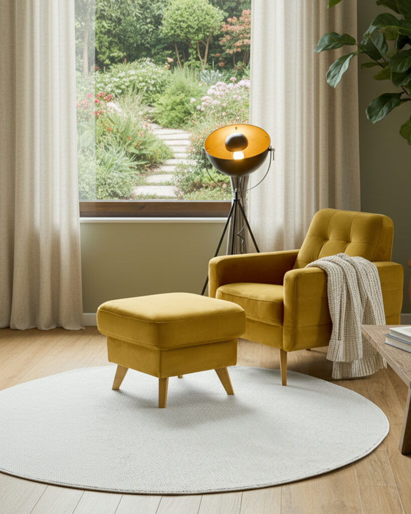 Tapis Agra Rond Crème Moderne