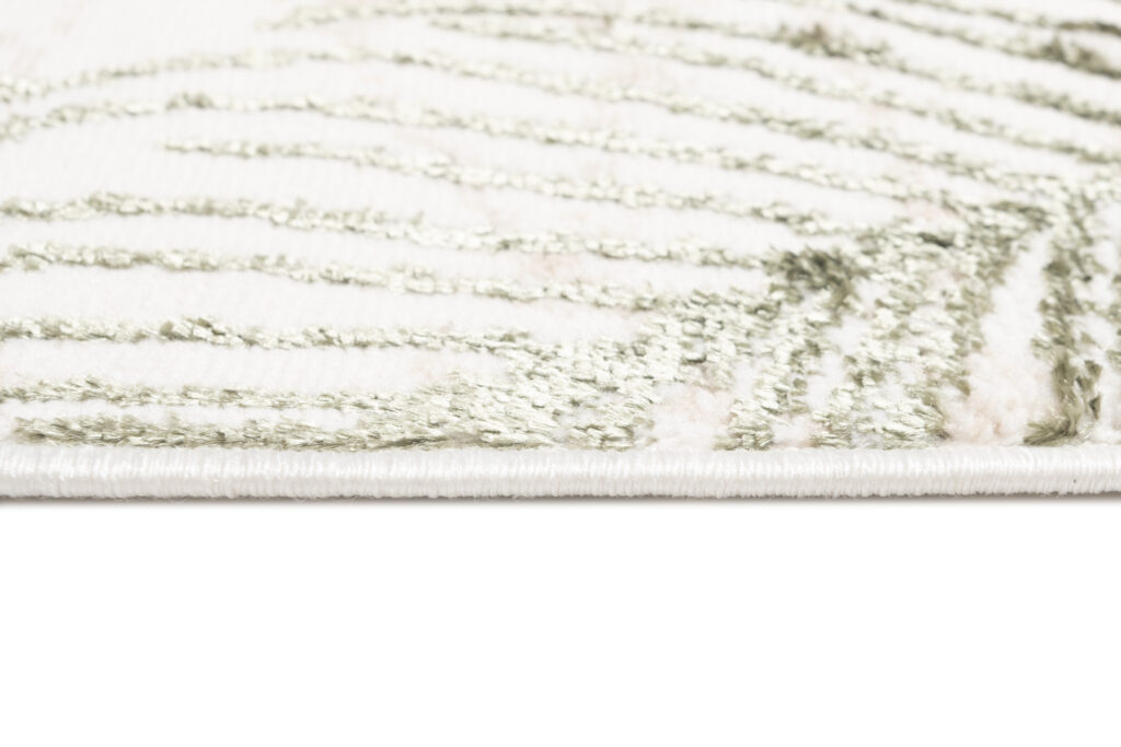 Tapis de couloir Crystal Beige Vert Feuilles