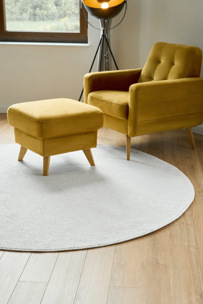 Tapis Agra Rond Crème Moderne