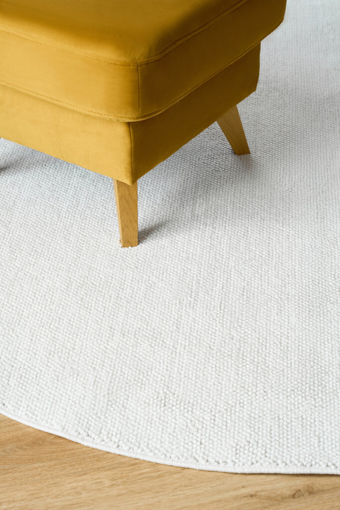 Tapis Agra Rond Crème Moderne