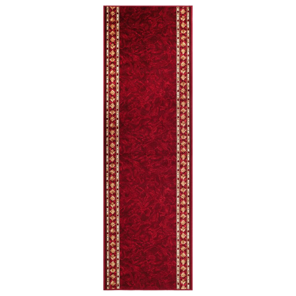 Tapis de couloir Antidérapant Bordeaux Ornements