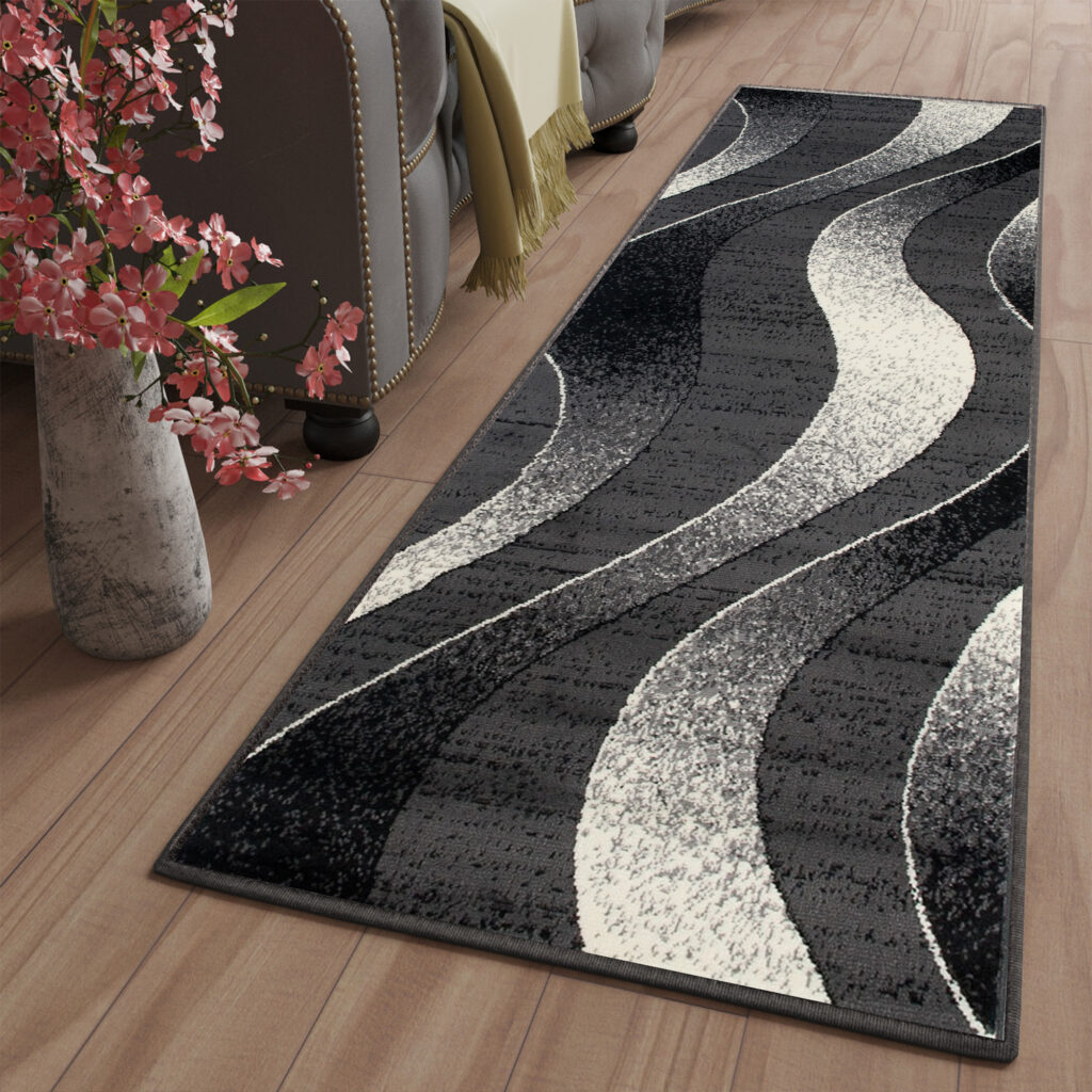 Tapis de couloir Dream Gris Foncé Ondes