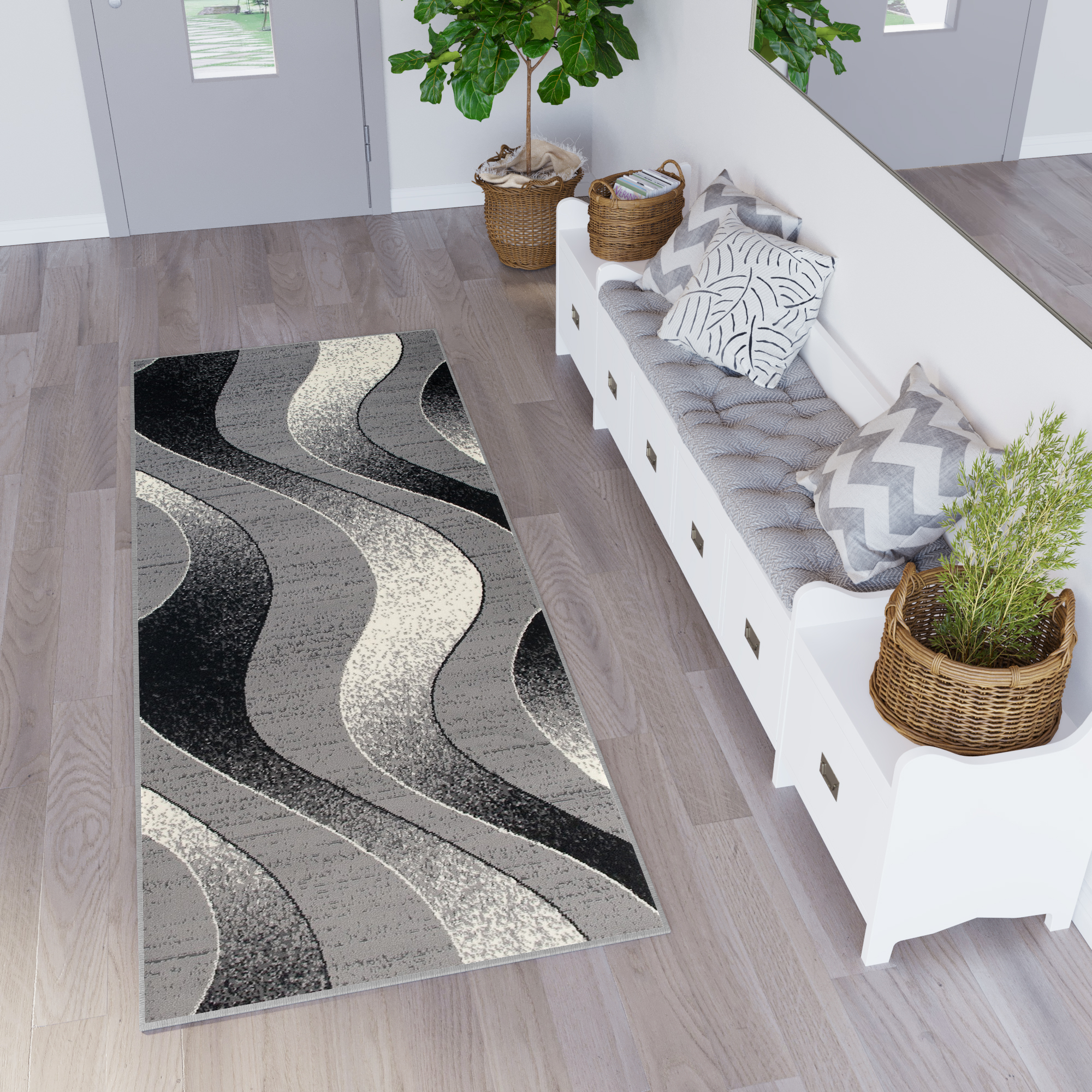 Tapis de couloir Dream Gris Clair Ondes