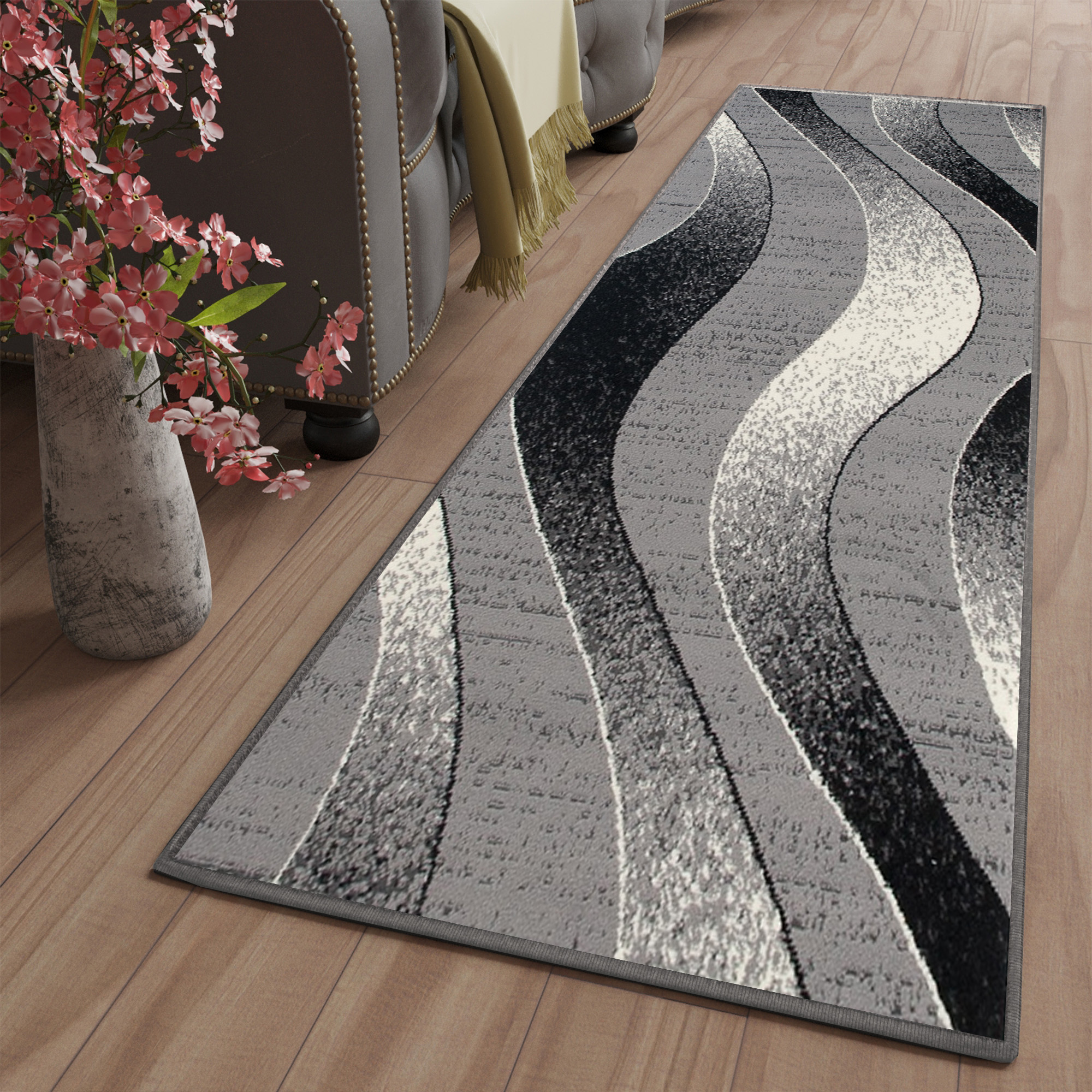 Tapis de couloir Dream Gris Clair Ondes
