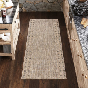 Tapis de couloir Melissa Marron Bordure Indoor Outdoor