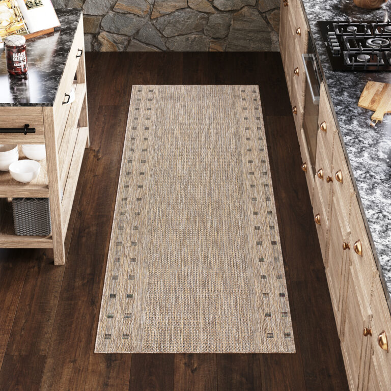 Tapis de couloir Melissa Marron Bordure Indoor Outdoor