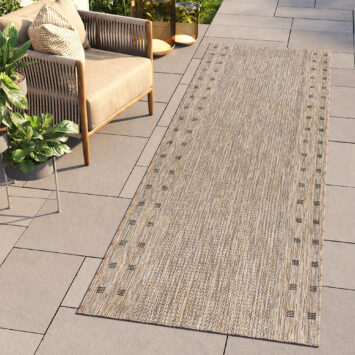 Tapis de couloir Melissa Marron Bordure Indoor Outdoor