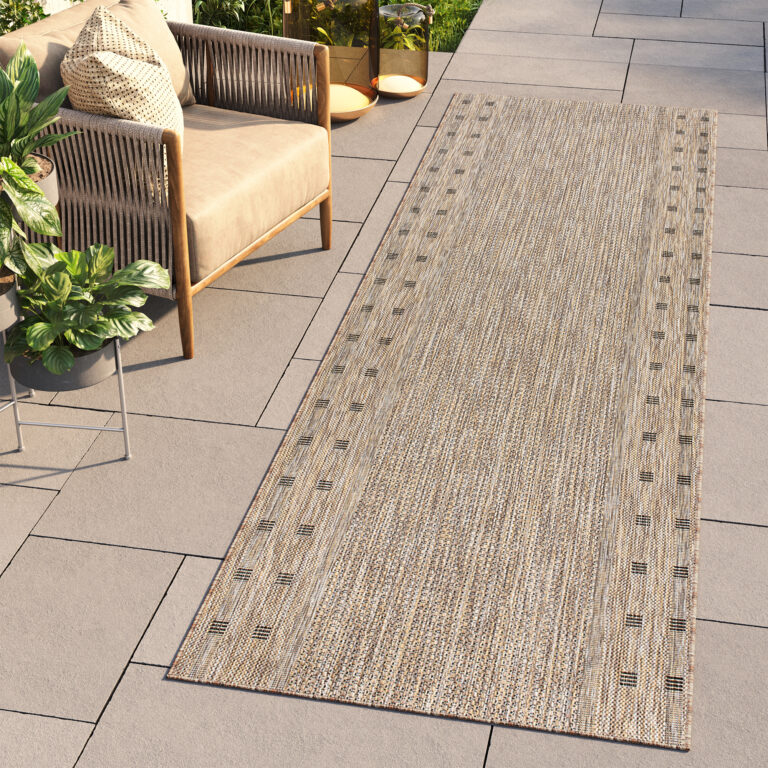 Tapis de couloir Melissa Marron Bordure Indoor Outdoor