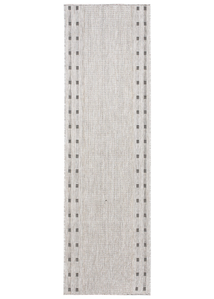 Tapis de couloir Melissa Gris Bordure Indoor Outdoor
