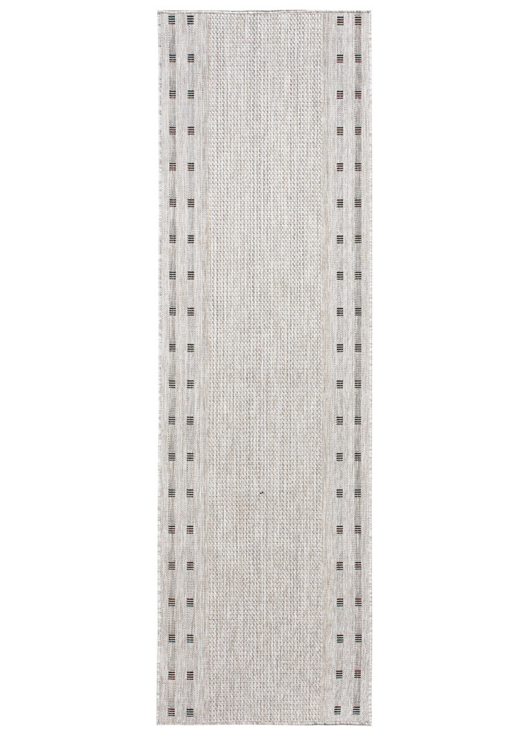 Tapis de couloir Melissa Gris Bordure Indoor Outdoor