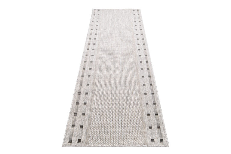 Tapis de couloir Melissa Gris Bordure Indoor Outdoor