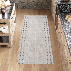 Tapis de couloir Melissa Gris Bordure Indoor Outdoor