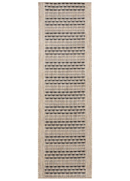 Tapis de couloir Melissa Marron Noir à Rayures Indoor Outdoor