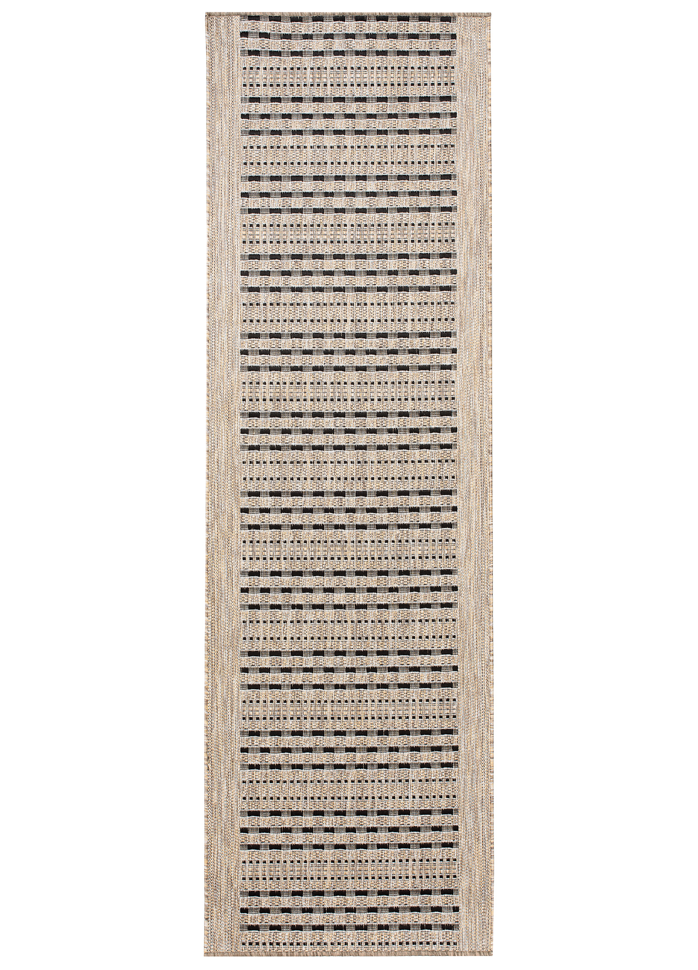 Tapis de couloir Melissa Marron Noir à Rayures Indoor Outdoor