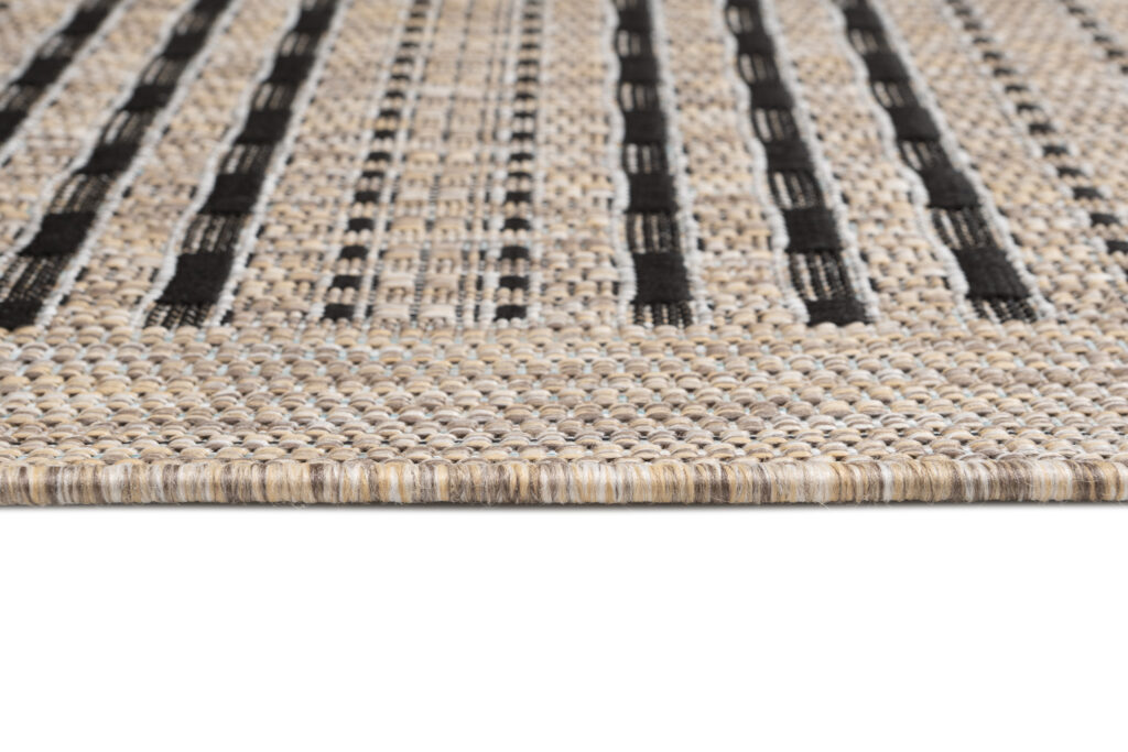 Tapis de couloir Melissa Marron Noir à Rayures Indoor Outdoor