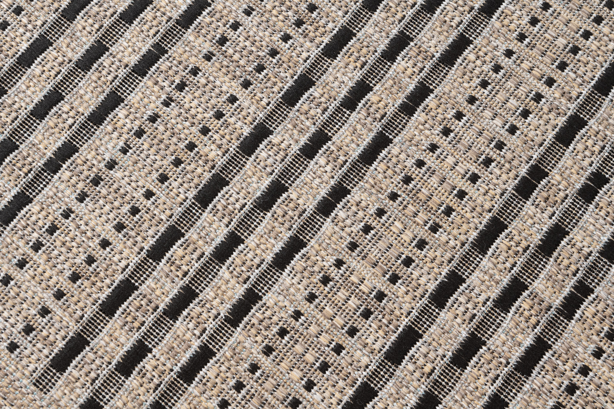 Tapis de couloir Melissa Marron Noir à Rayures Indoor Outdoor