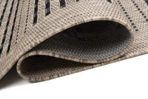 Tapis de couloir Melissa Marron Noir à Rayures Indoor Outdoor