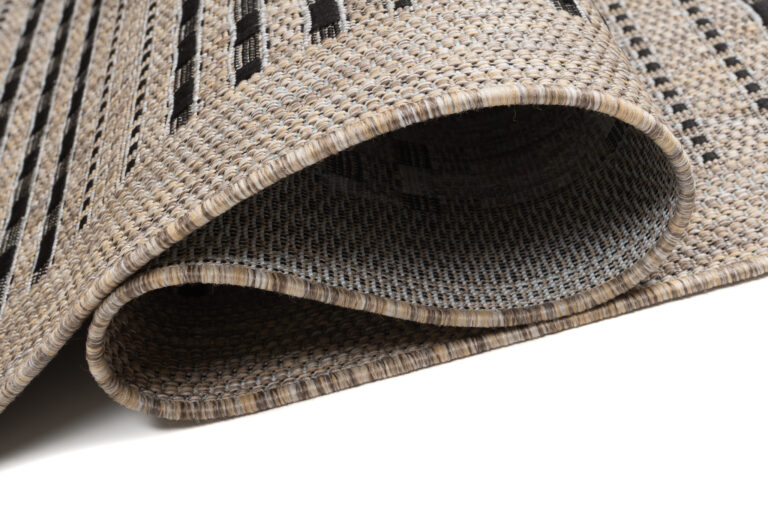 Tapis de couloir Melissa Marron Noir à Rayures Indoor Outdoor