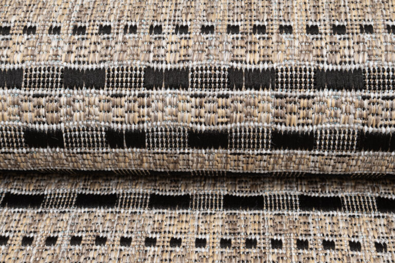 Tapis de couloir Melissa Marron Noir à Rayures Indoor Outdoor