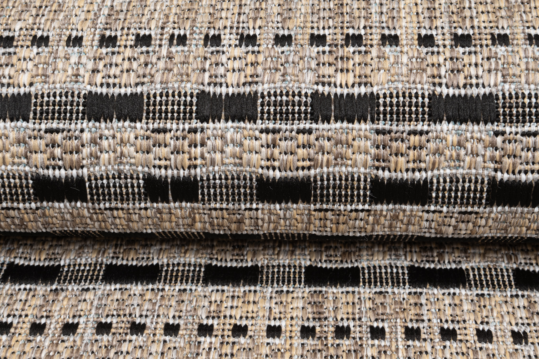 Tapis de couloir Melissa Marron Noir à Rayures Indoor Outdoor