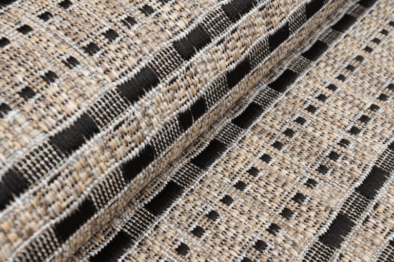 Tapis de couloir Melissa Marron Noir à Rayures Indoor Outdoor