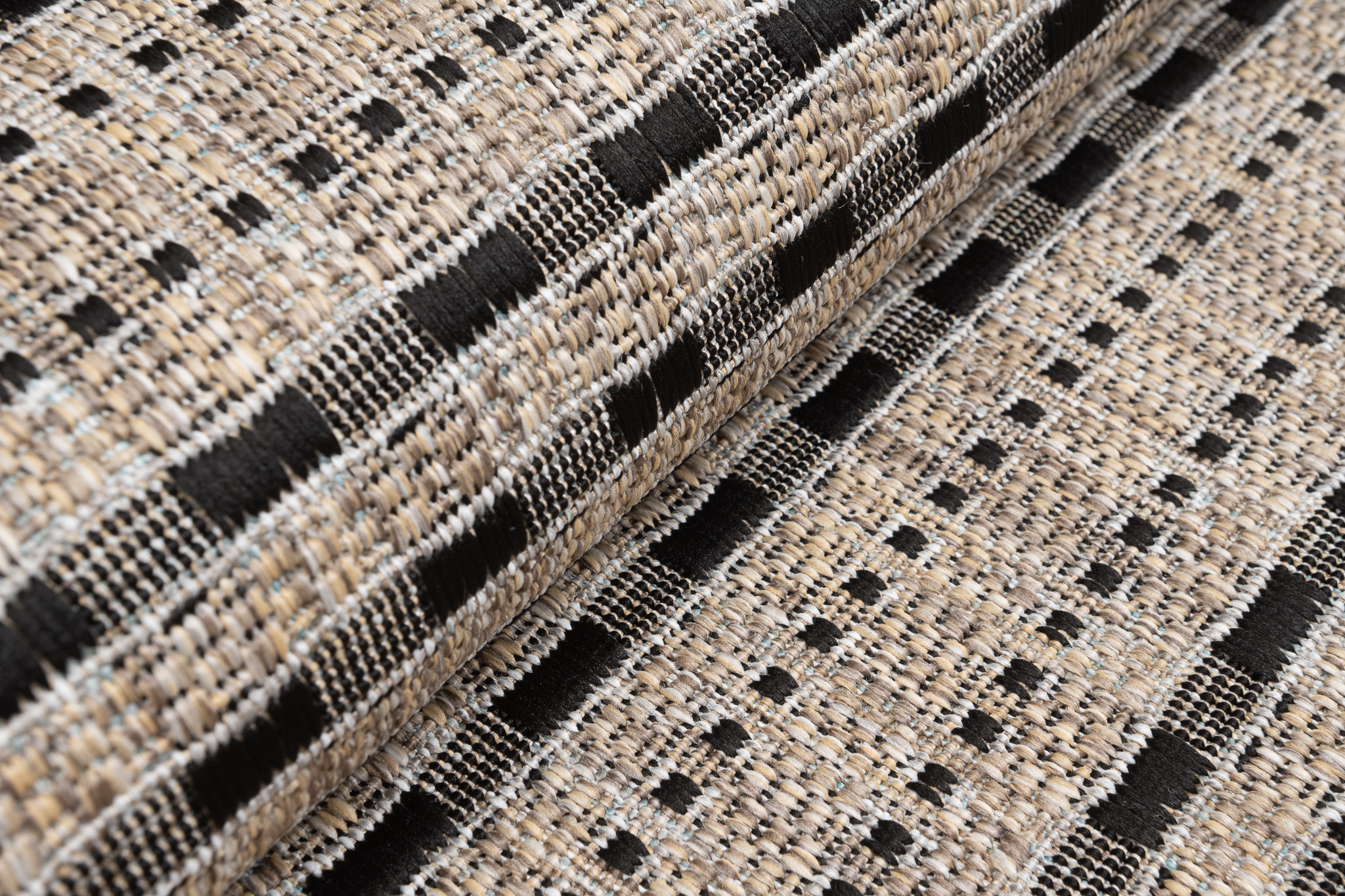 Tapis de couloir Melissa Marron Noir à Rayures Indoor Outdoor