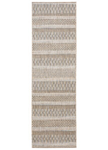 Tapis de couloir Melissa Marron à Rayures Indoor Outdoor