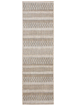 Tapis de couloir Melissa Marron à Rayures Indoor Outdoor