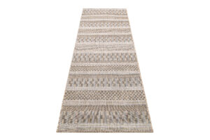 Tapis de couloir Melissa Marron à Rayures Indoor Outdoor