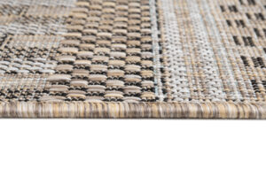 Tapis de couloir Melissa Marron à Rayures Indoor Outdoor