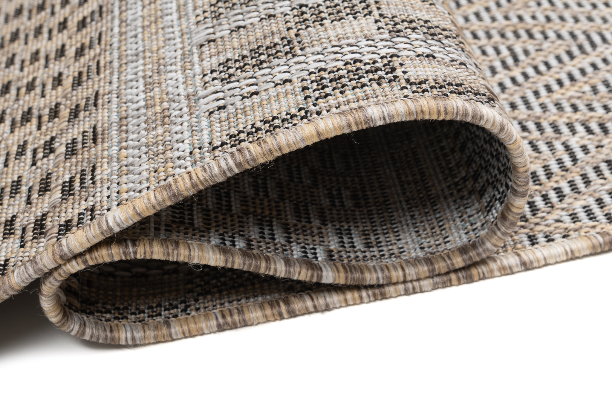 Tapis de couloir Melissa Marron à Rayures Indoor Outdoor