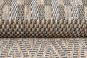 Tapis de couloir Melissa Marron à Rayures Indoor Outdoor