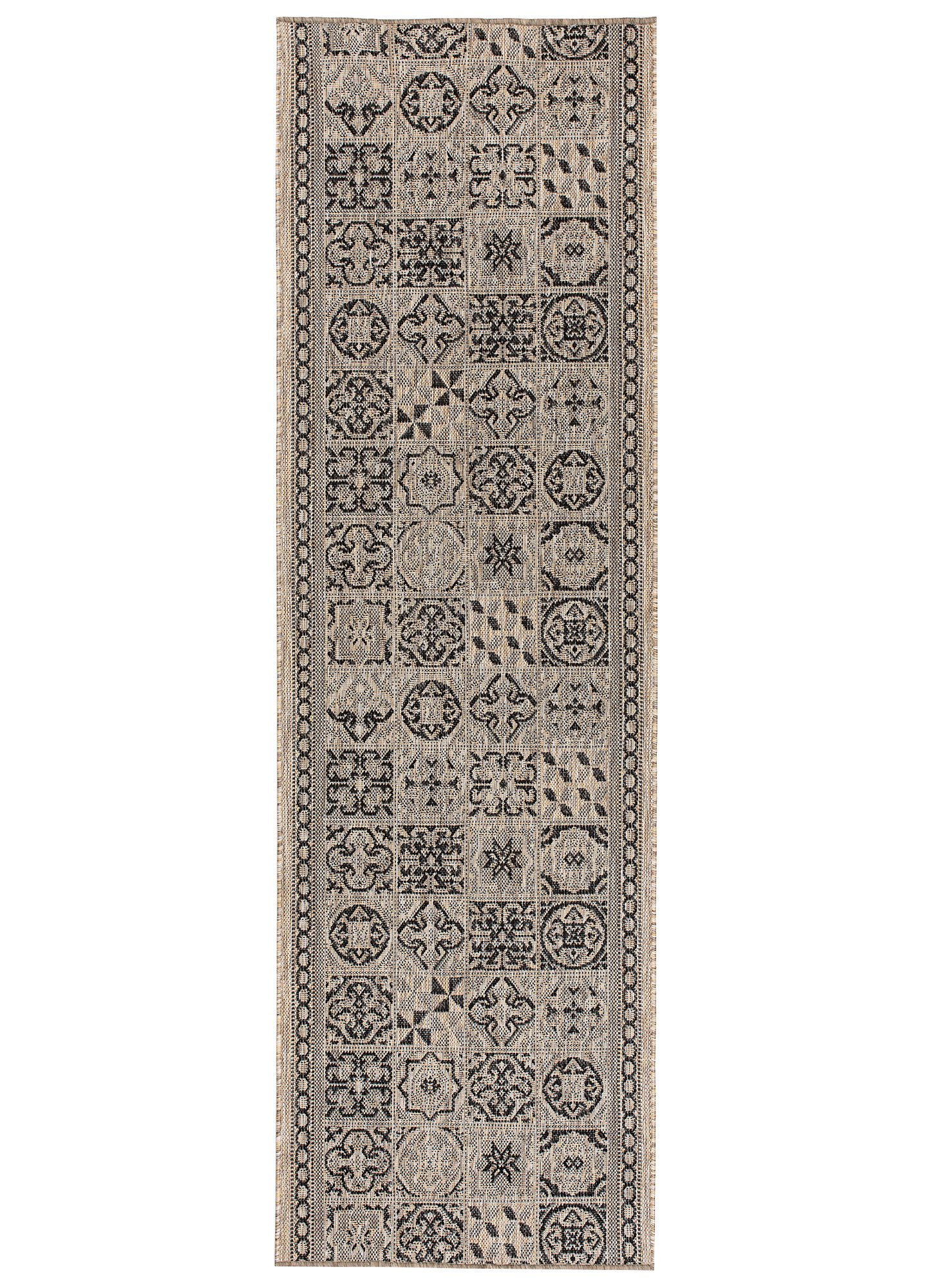 Tapis de couloir Melissa Marron Noir Mosaïque Indoor Outdoor