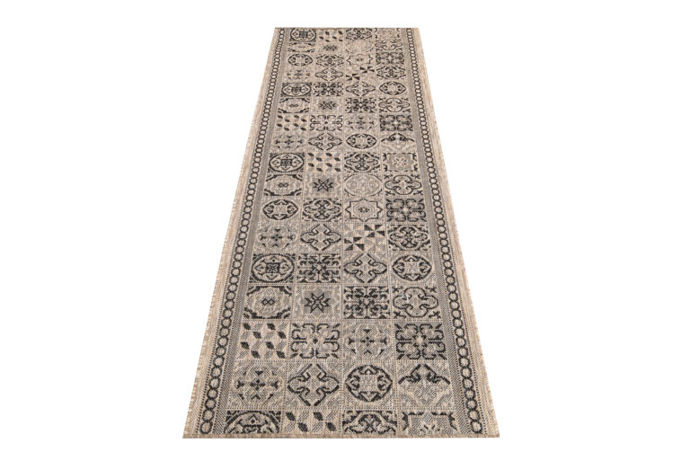 Tapis de couloir Melissa Marron Noir Mosaïque Indoor Outdoor