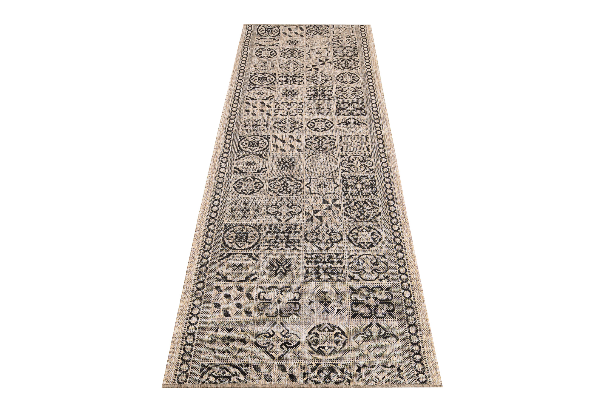Tapis de couloir Melissa Marron Noir Mosaïque Indoor Outdoor