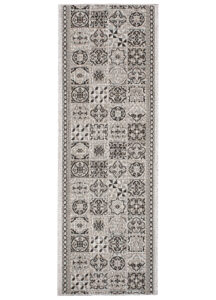 Tapis de couloir Melissa Gris Noir Mosaïque Indoor Outdoor