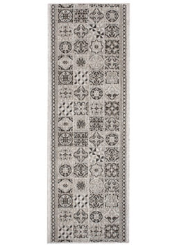 Tapis de couloir Melissa Gris Noir Mosaïque Indoor Outdoor