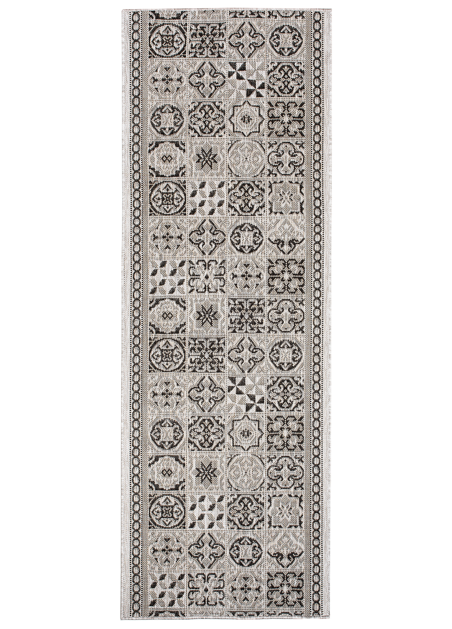 Tapis de couloir Melissa Gris Noir Mosaïque Indoor Outdoor