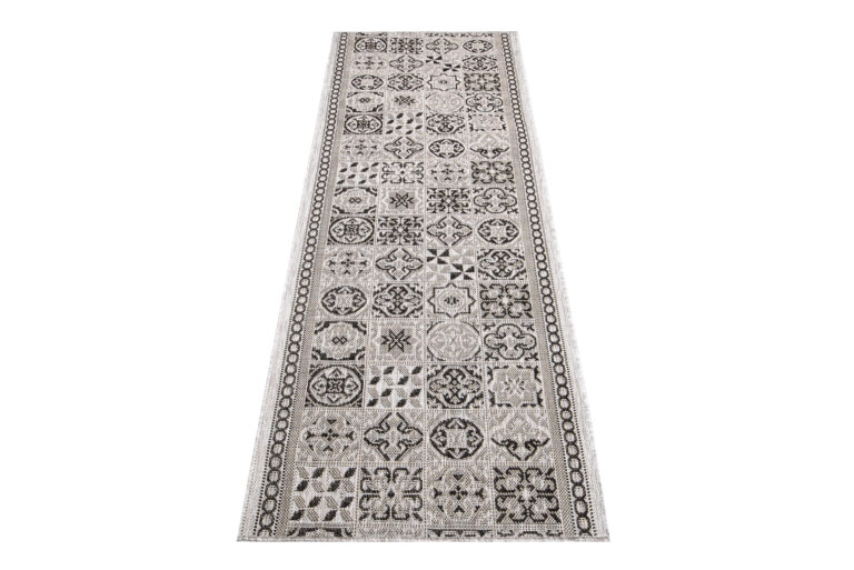 Tapis de couloir Melissa Gris Noir Mosaïque Indoor Outdoor