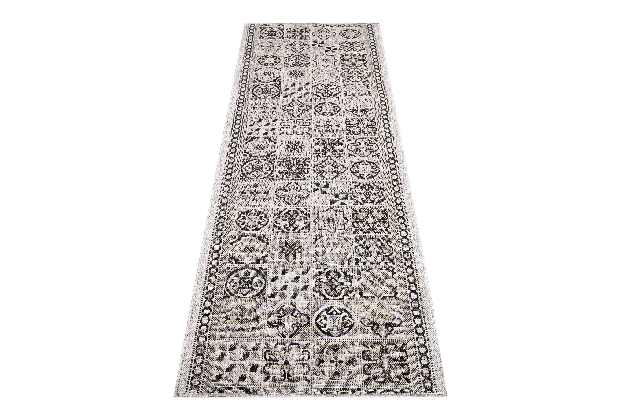 Tapis de couloir Melissa Gris Noir Mosaïque Indoor Outdoor