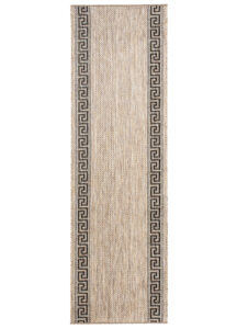 Tapis de couloir Melissa Marron Noir Zigzag Indoor Outdoor