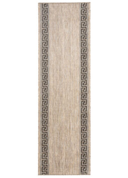 Tapis de couloir Melissa Marron Noir Zigzag Indoor Outdoor