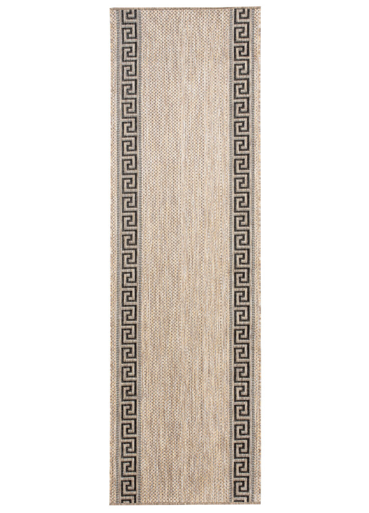 Tapis de couloir Melissa Marron Noir Zigzag Indoor Outdoor