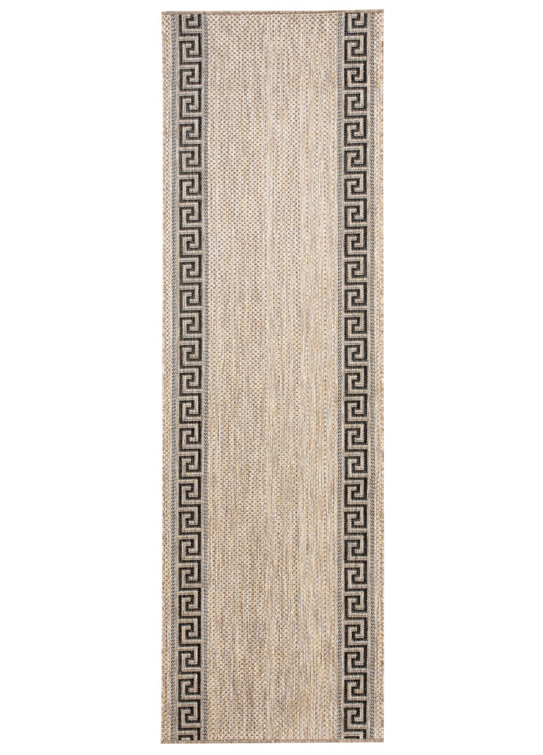 Tapis de couloir Melissa Marron Noir Zigzag Indoor Outdoor