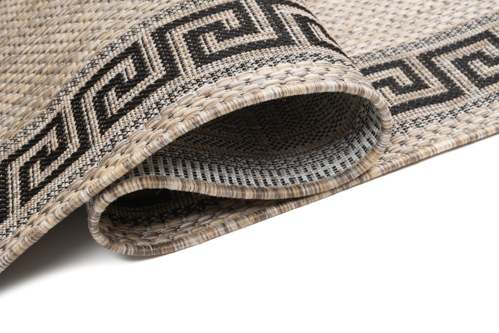 Tapis de couloir Melissa Marron Noir Zigzag Indoor Outdoor