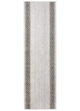 Tapis de couloir Melissa Gris Noir Zigzag Indoor Outdoor