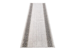 Tapis de couloir Melissa Gris Noir Zigzag Indoor Outdoor