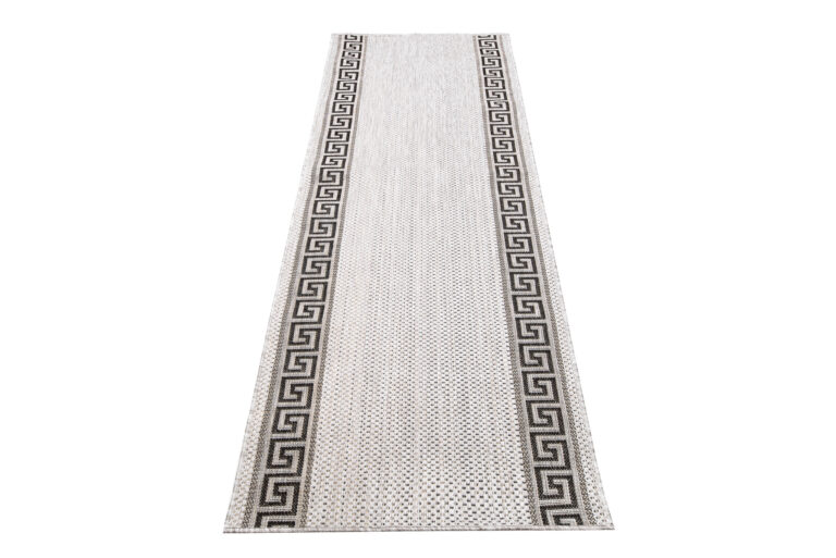 Tapis de couloir Melissa Gris Noir Zigzag Indoor Outdoor