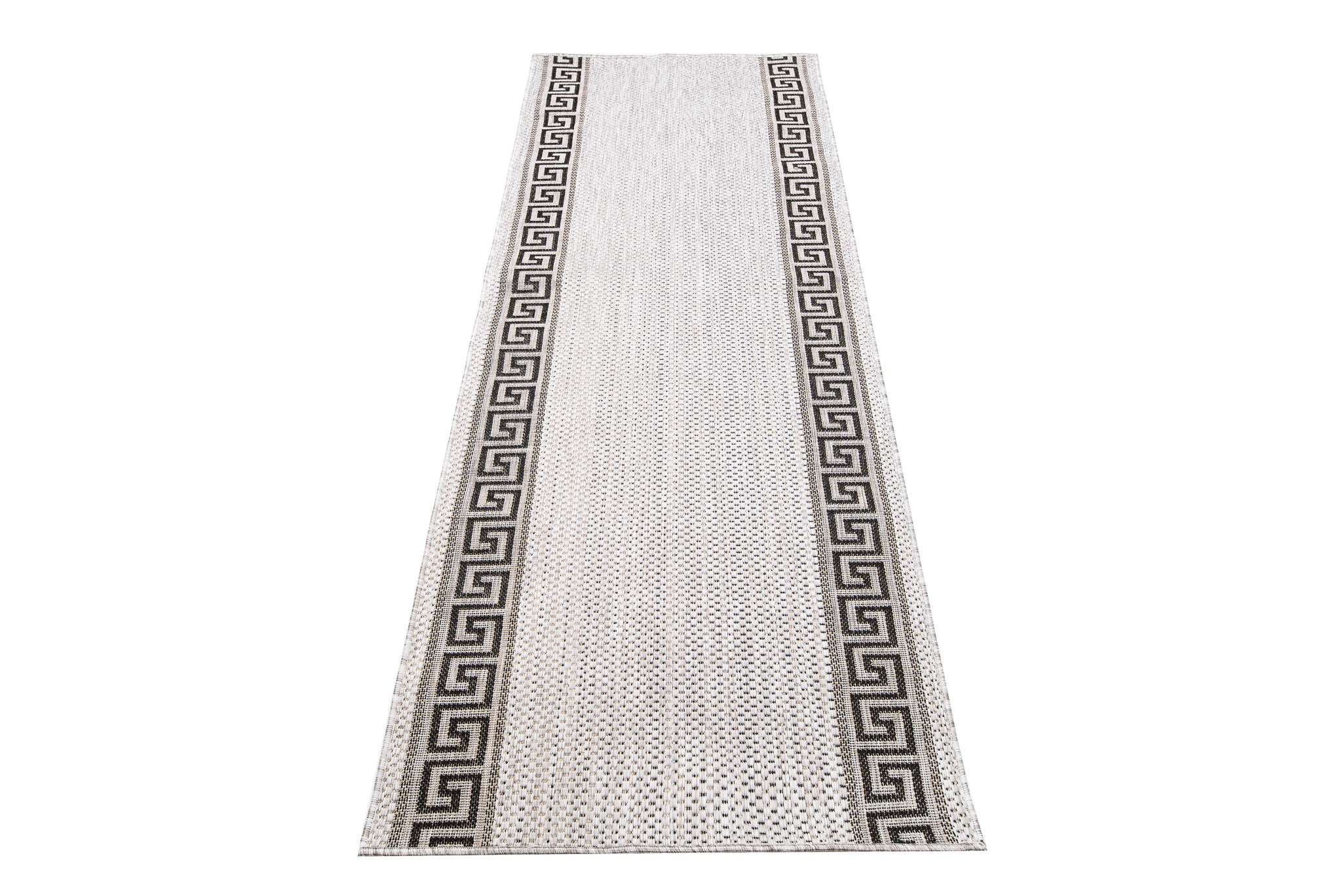 Tapis de couloir Melissa Gris Noir Zigzag Indoor Outdoor