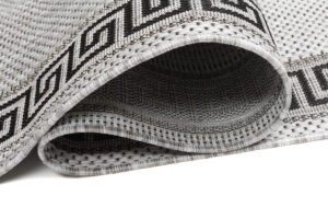 Tapis de couloir Melissa Gris Noir Zigzag Indoor Outdoor